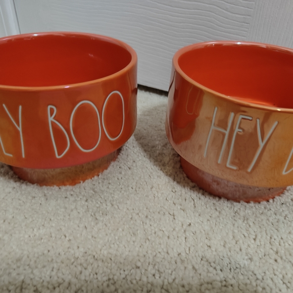 Orange Ceramic Bowls with Text - Picture 3 of 8